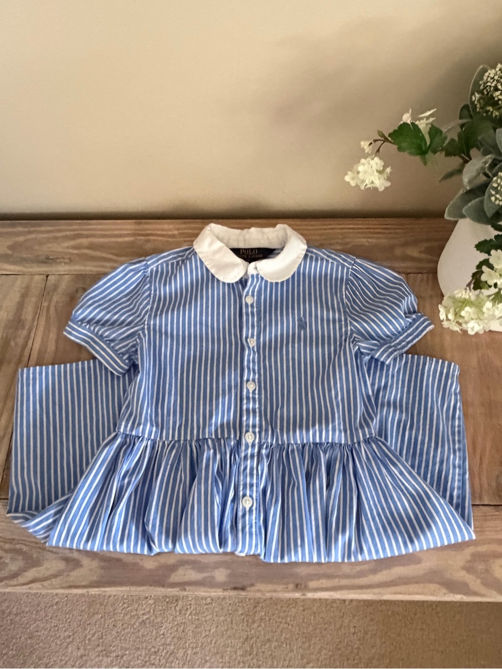 Polo by Ralph Lauren Blue and White Striped Dress - Picture 7 of 8